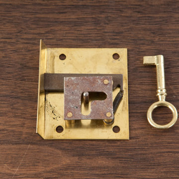 1111 2 Lever Brass Cupboard-Cabinet Drawer Lock with 1 key  64mm 