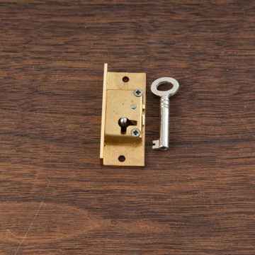 Brass Cupboard-Cabinet drawer-Wardrobe lock 1 key 50mm x 26mm 1869 4 Lever 