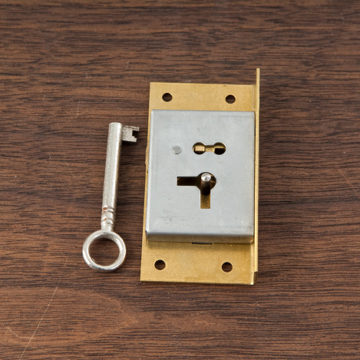 Terry Antique Clock Door Steel Lock and Brass Key NEW Reproduction 